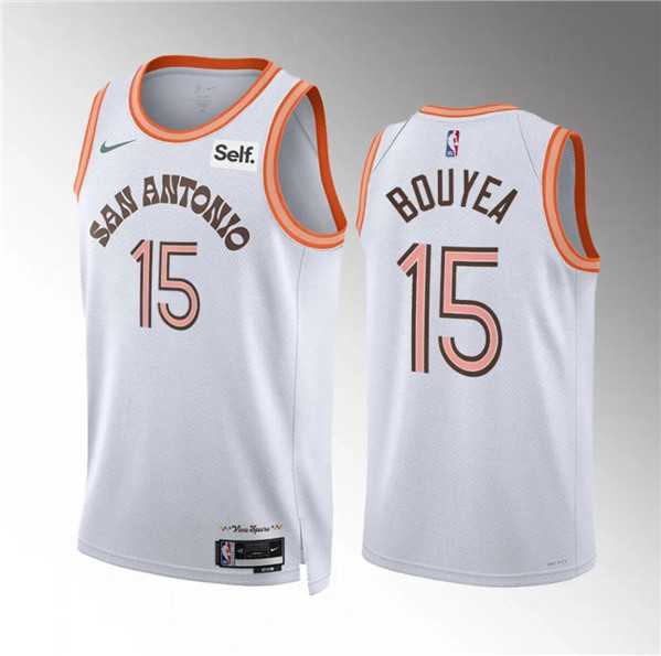 Men's San Antonio Spurs #15 Jamaree Bouyea White 2023-24 City Edition Stitched Basketball Jersey Dzhi,We sell and wholesale Men's San Antonio Spurs #15 Jamaree Bouyea White 2023-24 City Edition Stitched Basketball Jersey Dzhi on line form chian!